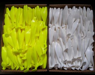 6” sexy shad bodies. Mojo, parachute rigs jogs