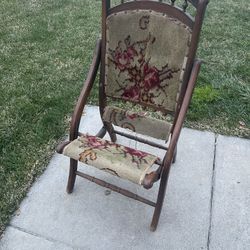 Antique Folding Tapestry Chair