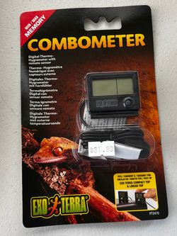 Exo Terra Digital Thermo-Hygrometer Combometer w Remote Sensor