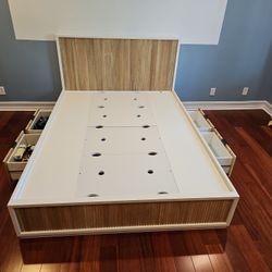 QUEEN SIZED Bedframe/headboard With Storage Drawers