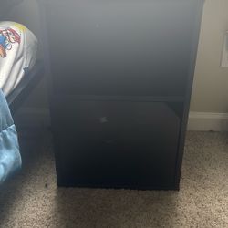 2 Woden black Night Stands With Bottom Storage 