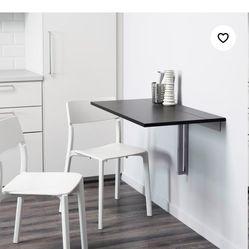 IKEA Wall-mounted drop-leaf table, brown-black, BJURSTA 35 3/8x19 5/8 "