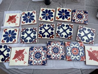 100 Hand Painted Mexican Tiles