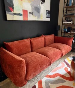 Brand new 104” Chenille tangerine material