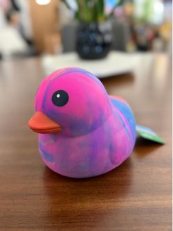 Squishy Duck Squeeezy new with tags pink green