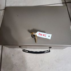 LOCKING SAFE box  With Keys. (TWO) AVAILABLE 