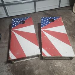 Handmade Wooden Cornhole Boards – American Flag Design
