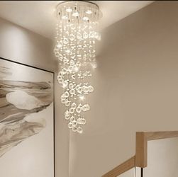 JAC D’LIGHTS 5‑Light Spiral Crystal Chandelier – Model 80106/5 – Modern Raindrop Design