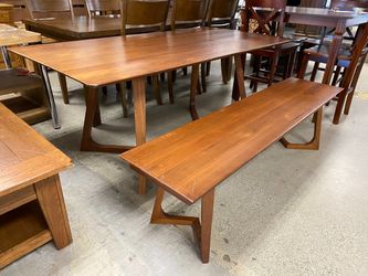 Danish Modern Style Dining Table w/ Matching Bench