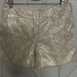 White House Black Market Gold Short Size 2
