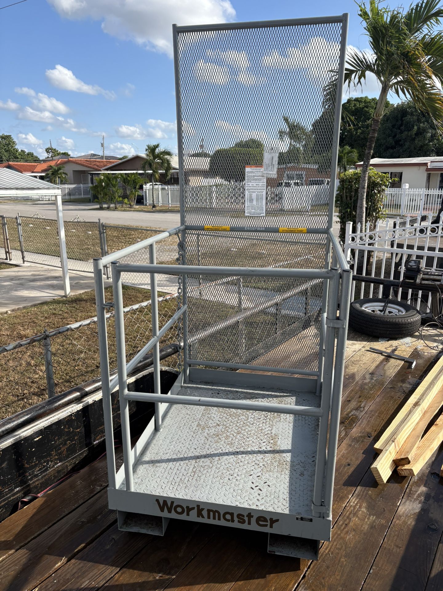 Forklift safety work platform, Cotterman workmaster