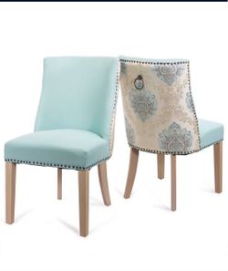 New in 📦 Upholstered Dining Chairs with Nailhead Trim – Set of 2