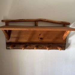 Vintage Camp Rustic Knotty Wood Shelf Hook