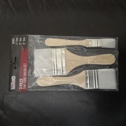 Art Supply 3 Pack of Variety Size Synthetic Bristle Paint, Chip and Utility Paint Brushes 