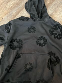 Black floral hoodie men’s medium
