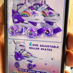 Roller skates for beginners adjustable to different sizes