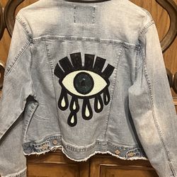 Nine West Evil Eye Denim Jacket