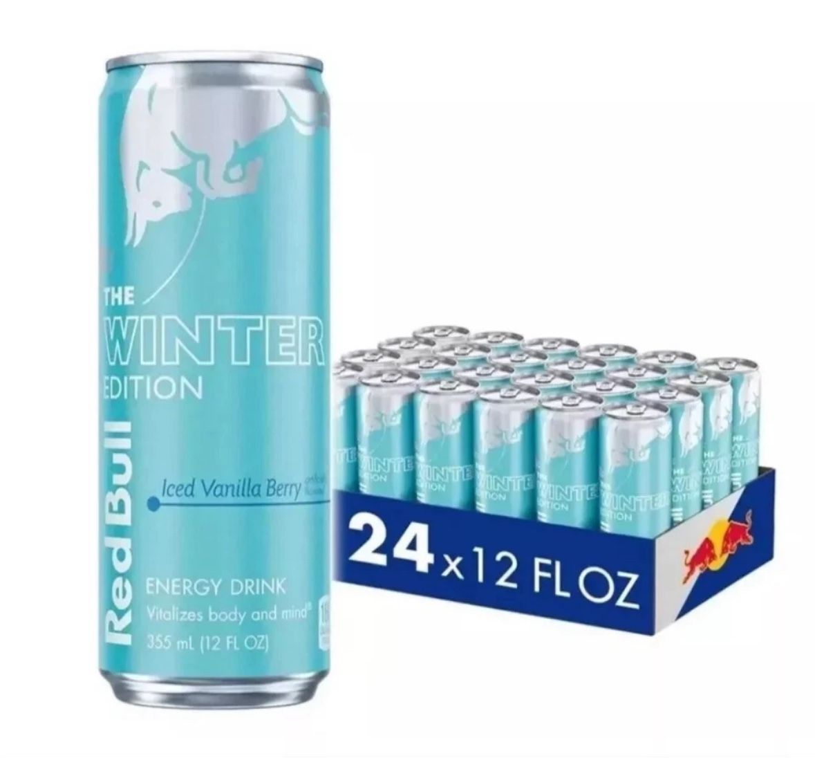 Red Bull Winter Edition Energy Iced Vanilla Berry 12 Fl Oz Cans Case 24 Cans