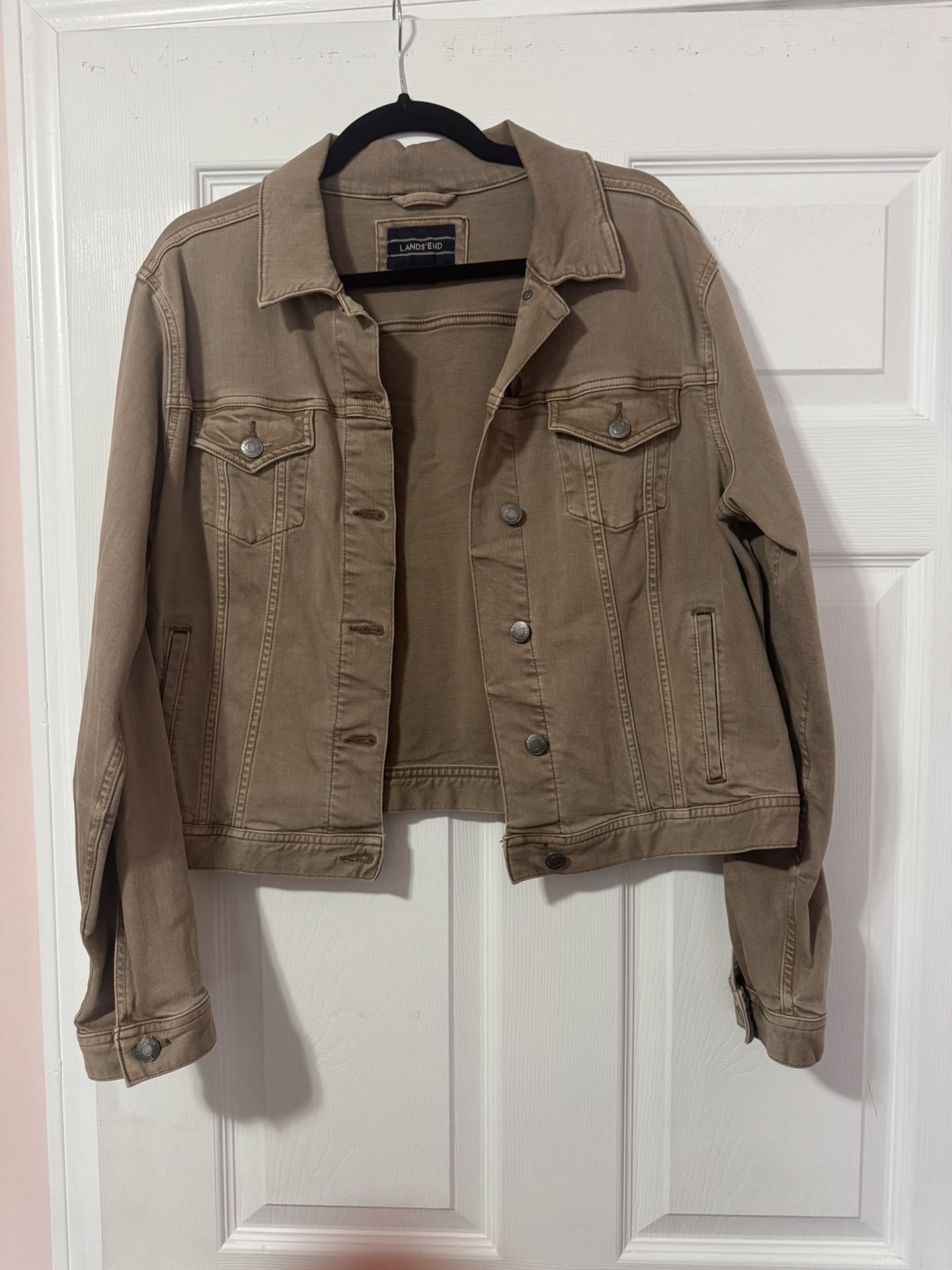 Size Large Jean Jacket By Lands’ End Women’s Coats Denim Clothing