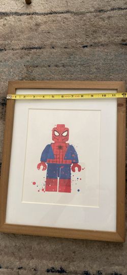 Framed Lego Spider-Man Watercolor Art Print