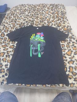 Black Graphic T-Shirt Skull Mushroom Design