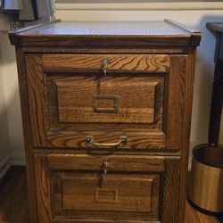 2 Drawer Oak Filing Cabinet