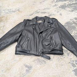 Custom Bilt Black Genuine Leather Motorcycle Biker Jacket Size 5XL