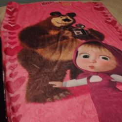 Bonita Cobijita Para Niña Del Personaje Masha Medida 50x60 Nueva $25