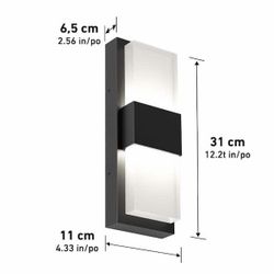 Artika Mazza Frosted Black Outdoor Hardwired Integrated LED Wall Sconce Light
