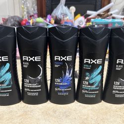 5 Piece Full Sized Axe Body Wash Bundle 
