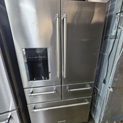 KITCHENAID 5 DOOR STAINLESS STEEL REFRIGERATOR 