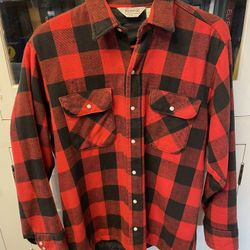 Vintage Five Brother Mens Size Medium Red Plaid Flannel Shirt