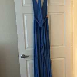 Long, blue dress