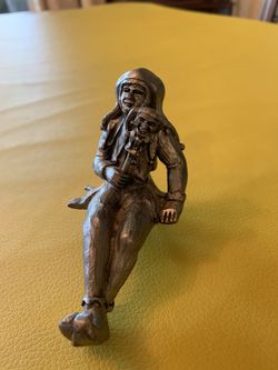 Vintage Heavy Pewter Jester Figurine is 3 inches tall