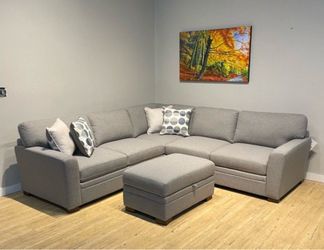 Apartment Perfect Grey Couch with Ottoman - Other COLORS Available - SAME DAY DELIVERY - No Credit Needed - $0 Down