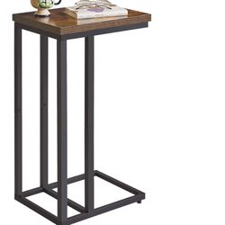 End Table , Rustic Brown+Black 