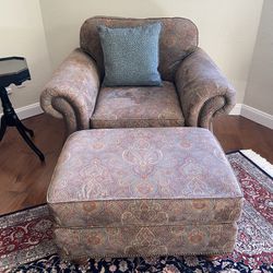 Two Oversized Chairs and Ottoman 