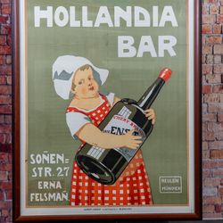 Framed Vintage Hollandia Bar Poster - Delivery Available