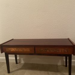 Mcm Petite Brutalist Copper and Rosewood Console Table - Open To Respectful Offer