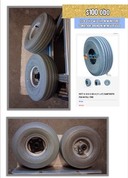 $100obo UTILITY/dolly TIRES 4.10/3.50-4  (Set of 2) NEW