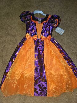 New Disney Minnie Mouse Witch Dress Disney Store Halloween Orange Girls Sz 9-10