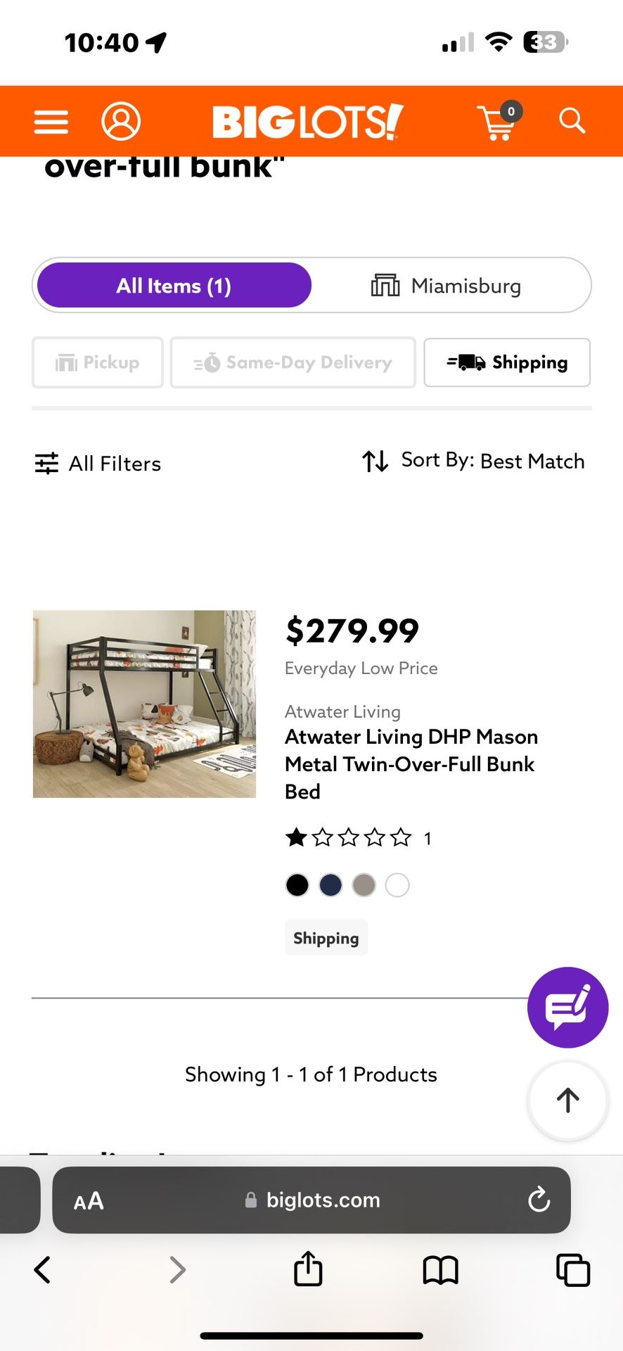 Full Over Twin Bunkbed