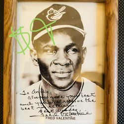 Autographed Vintage Fred Valentine Photo MLB Baltimore Orioles 