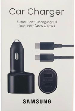 Samsung Super Fast Dual Car Charger (45W+15W) with Super Fast Charging Cable for Samsung Galaxy S26 S25 S24 S22 S21 S20 Ultra Plus Note 10+,Pixel,Note