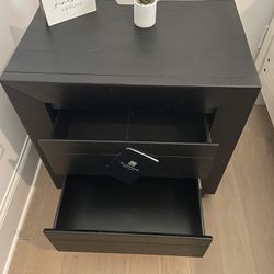 Solid Wood Storage with 2 Outlets & USB Ports