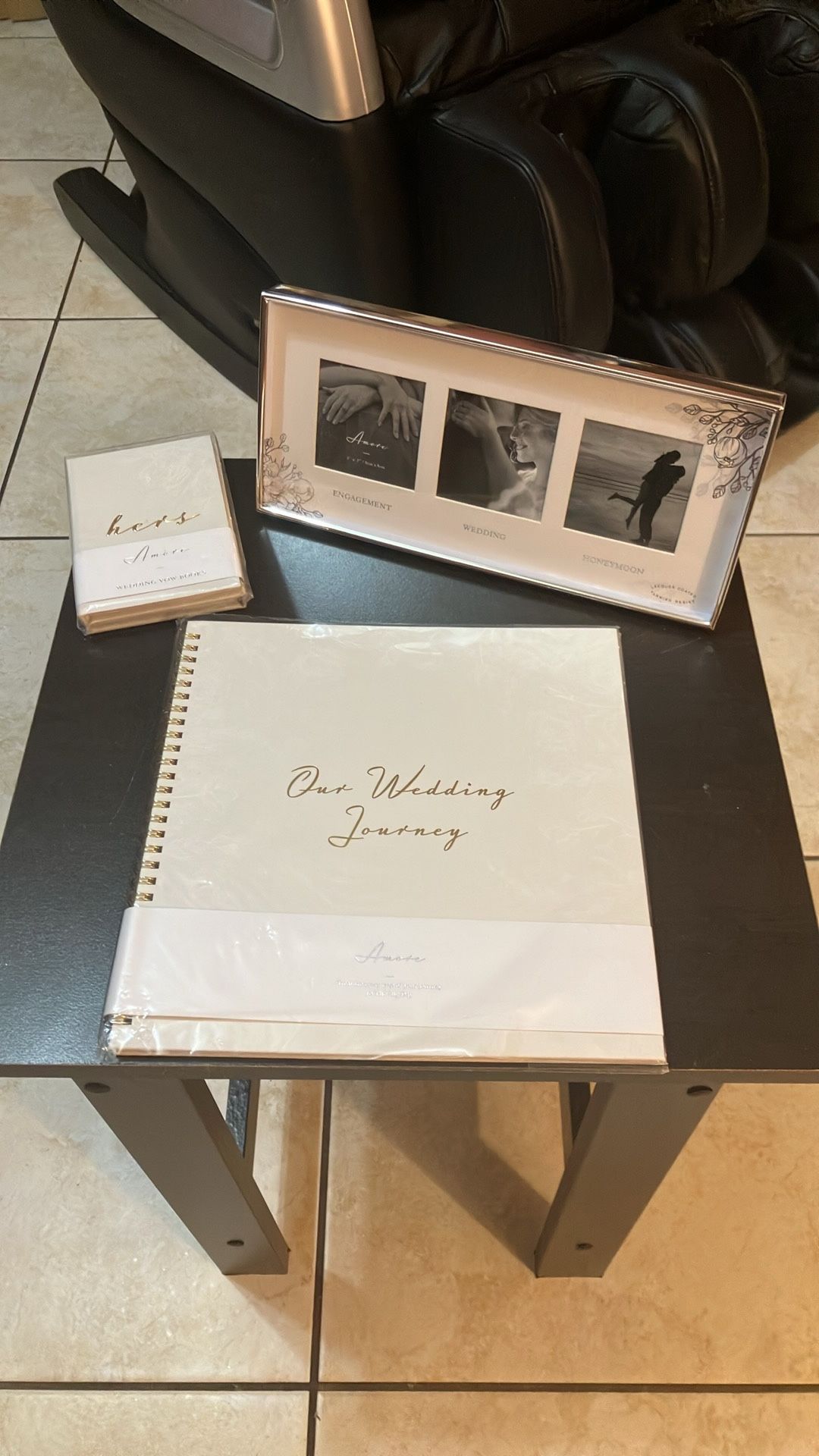 Wedding Journey and Vow Books (His and Hers) and Picture Frame