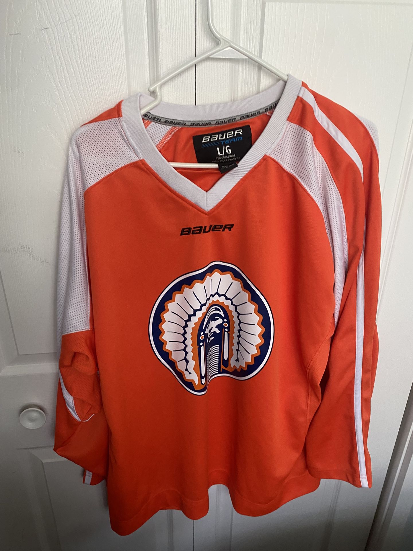 Illinois Fighting Illini Hockey Jersey Bauer Large NCAA Big Ten Adult Men L Home