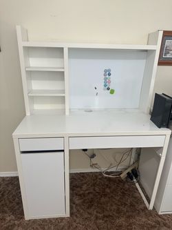 White office desk