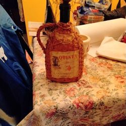 Vintage Demijohn Quinta Wicker covered Bottle