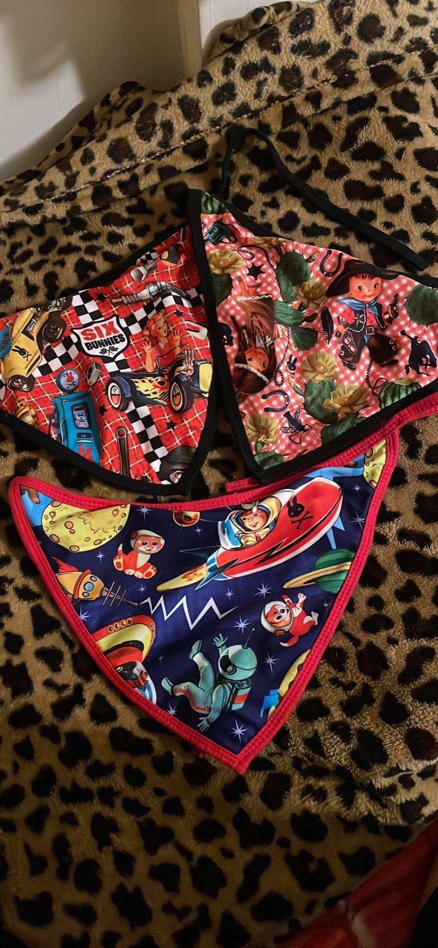 Six Bunnies Baby Bibs (3) Kitschy And Adorable